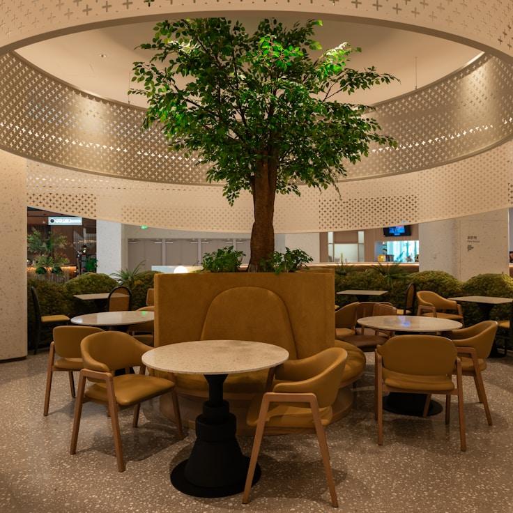 Restaurant interior with private family seating